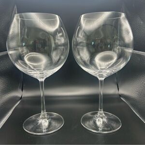 2 Marquis By Waterford Balloon Bowl Wine Glass 8 1/2”  Signed Vintage Pattern